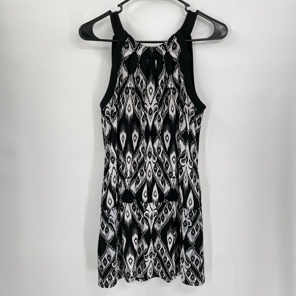 White House Black Market Tunic Blouse Adult Halter Tie Pockets Woman's S